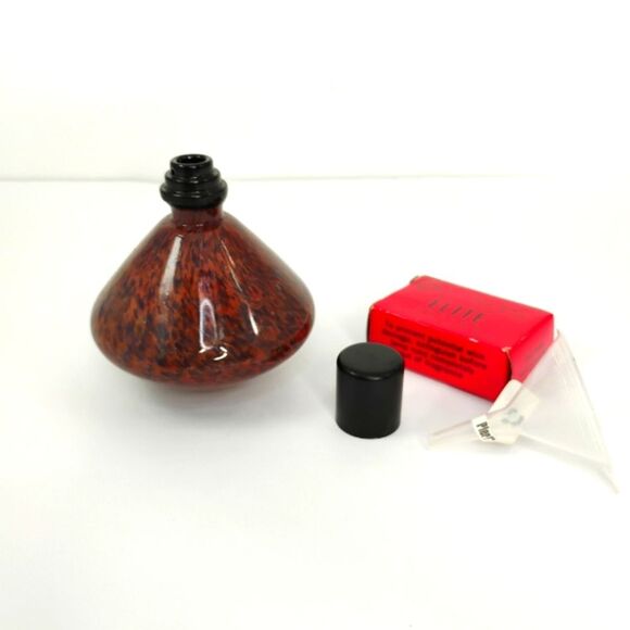La Tee Da Effusion Fragrance Oil Lamp Glass Red Blue Brown with Wick NWOT - Picture 1 of 15
